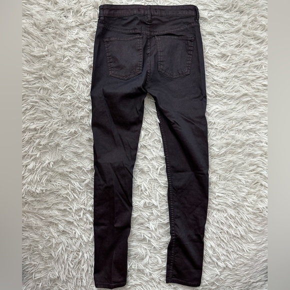 Free People Women’s Plum Purple Skinny Jeans High Rise  Size 26x27 - Picture 2 of 5